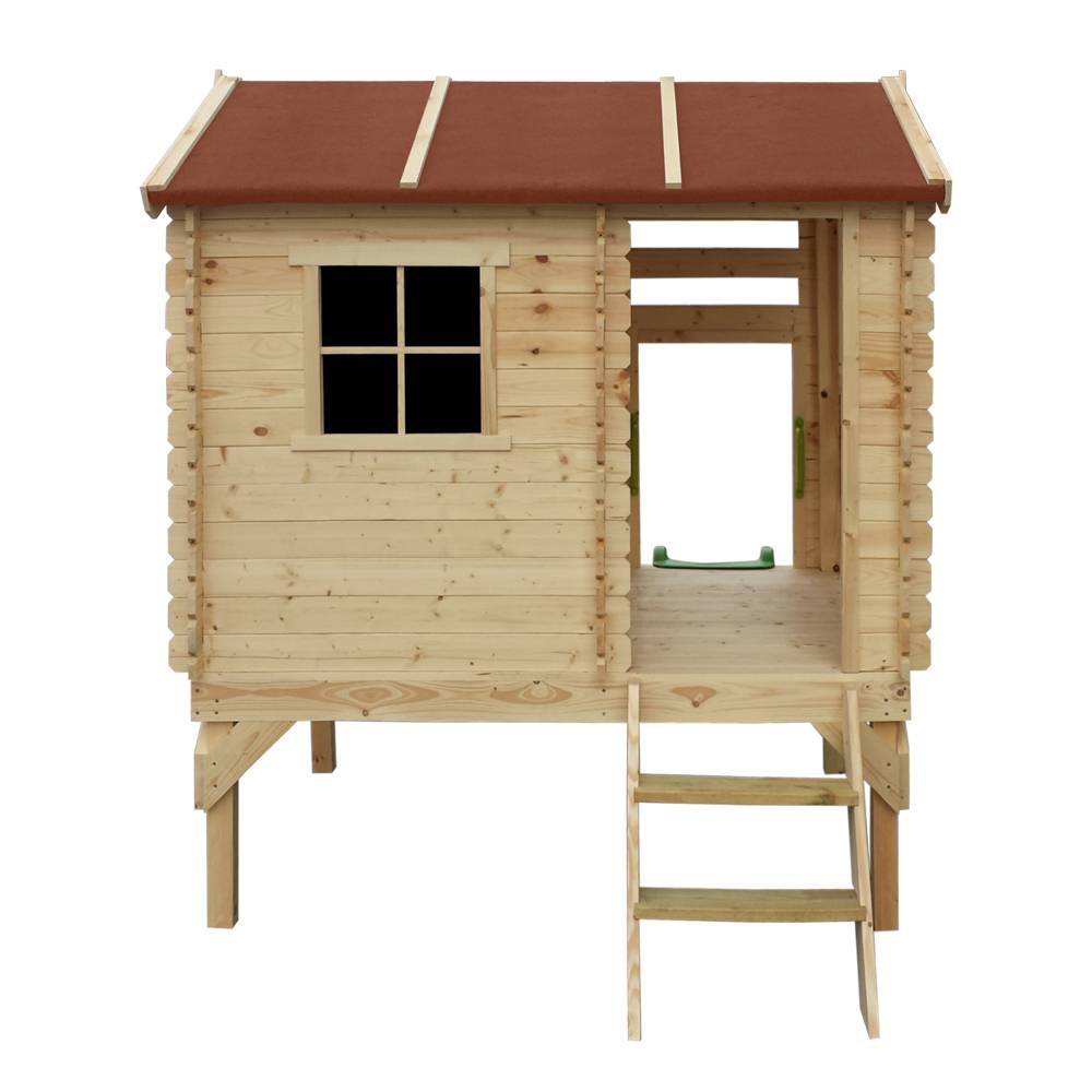 Timbela - Maisonnette en bois 82x146xH205 cm / 1.1 m² avec toboggan - Maison jardin enfant exterieur bois - 19 mm d’épaisseur - Timbela M501C - Imagen 2