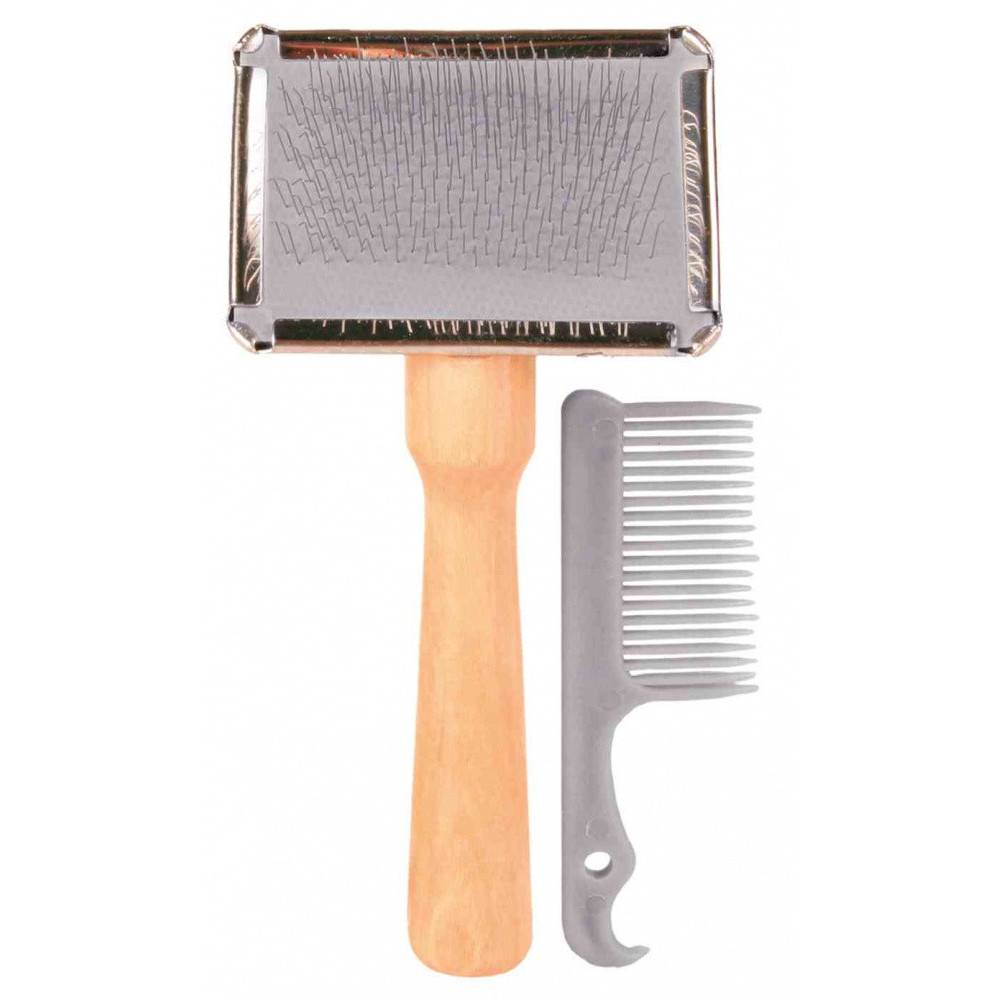 animallparadise - Une brosse souple 6 x 12 cm avec petit peigne, pour chat et chien. - Imagen 1