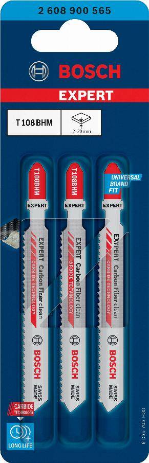 Bosch - Carte 3 Lames Fibre de Carbone Expert 92 mm BOSCH T108BHM - 2608900565 - Image 1