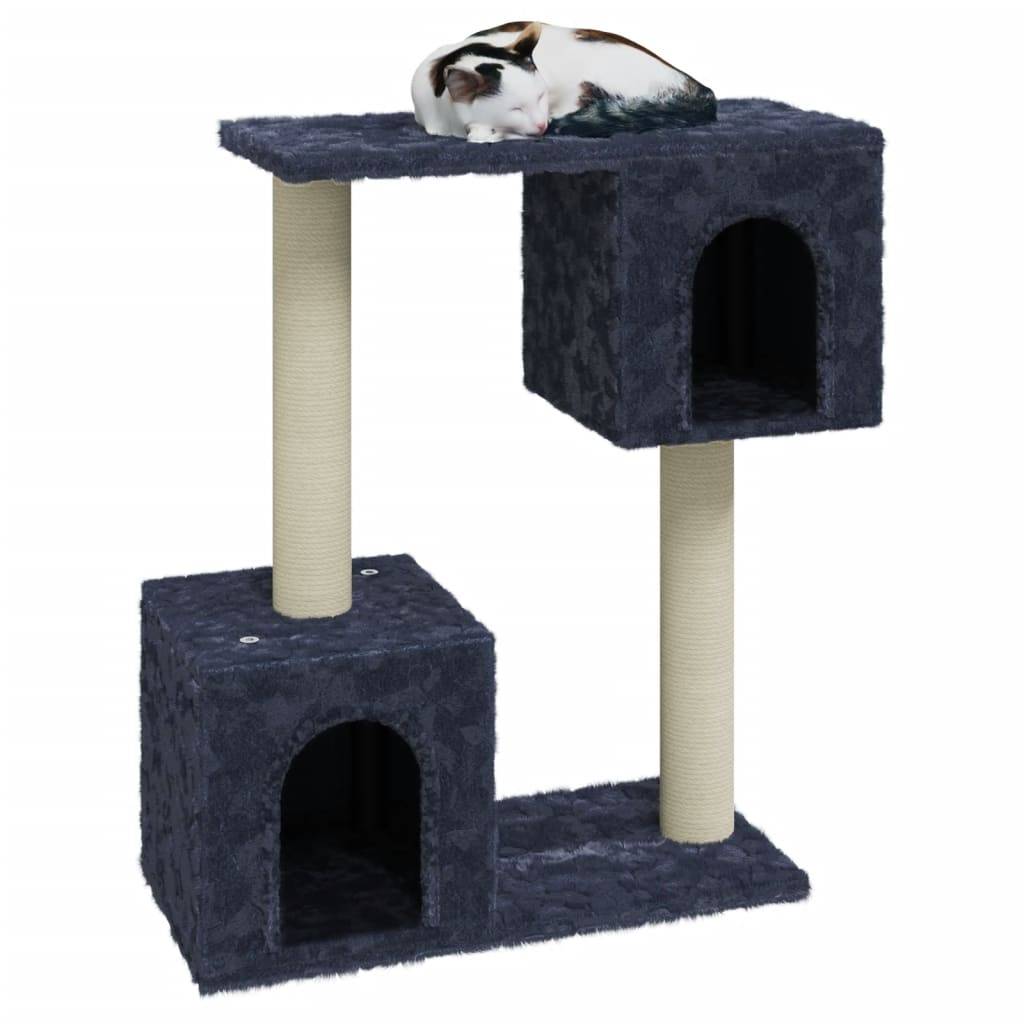 Arbre à chat bois d'ingénierie et sisal gris foncé 55 x 22 x 60 cm - PANGIVO - Image 3