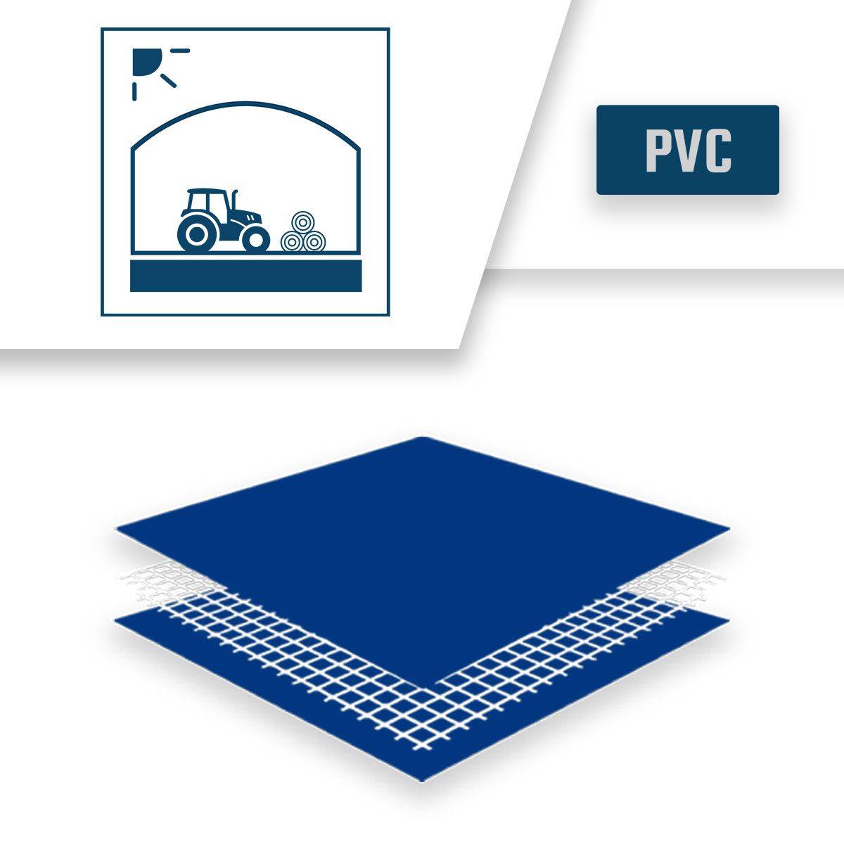 Bâche Tunnel agricole 2x3 m XP640TU Bleue - Garantie 10 ans - Bâche étanche pour Tunnel de stockage - Made in France TECPLAST - Imagen 4