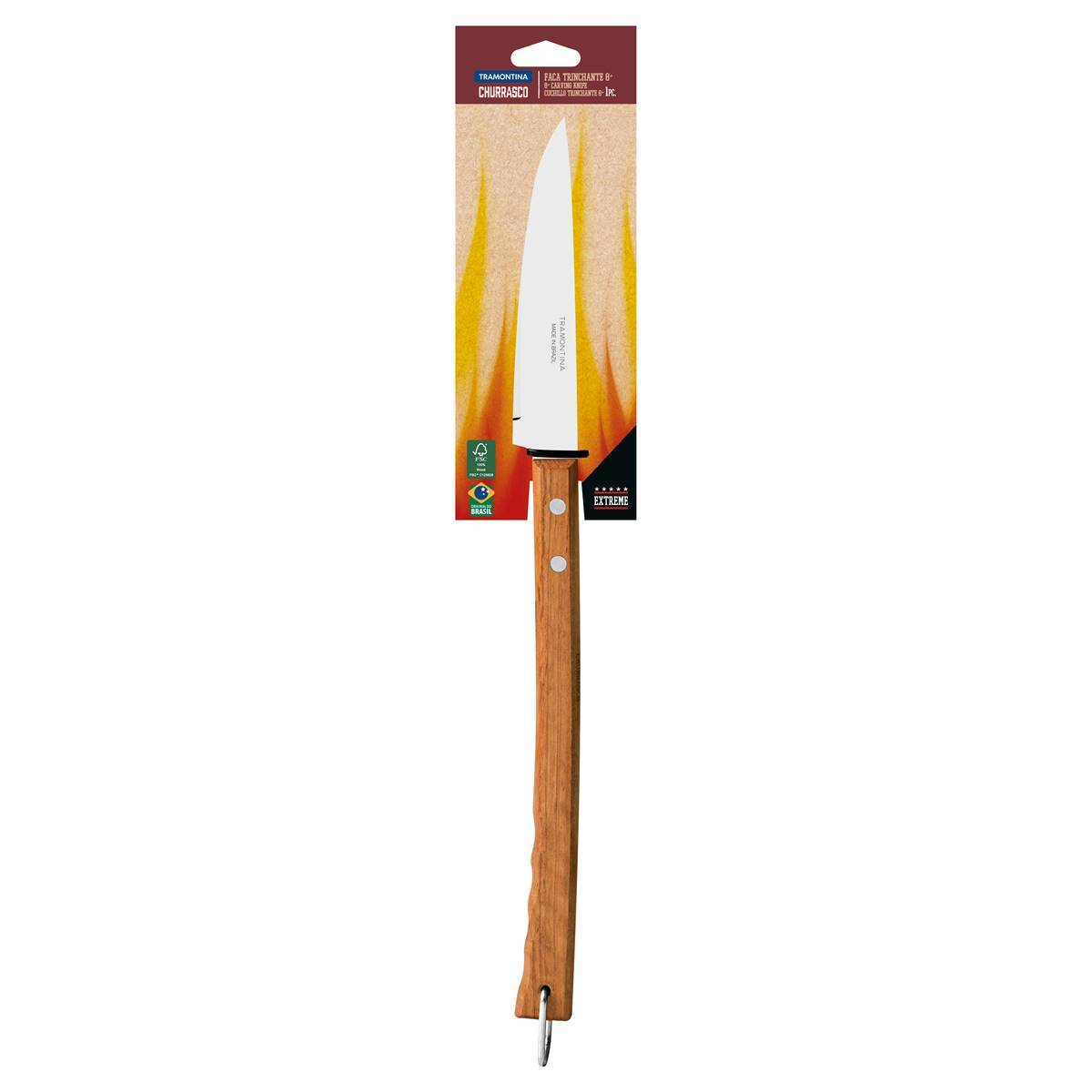 Couteau 20cm Tramontina Churrasco inox et bois - Imagen 1