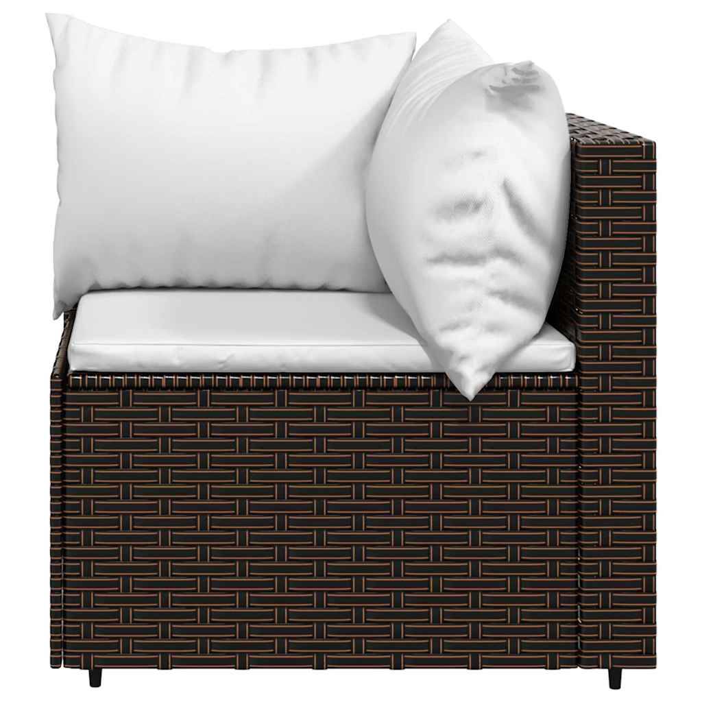 Vidaxl - Salon de jardin 3 pcs avec coussins marron résine tressée vidaXL 319748 - Imagen 8