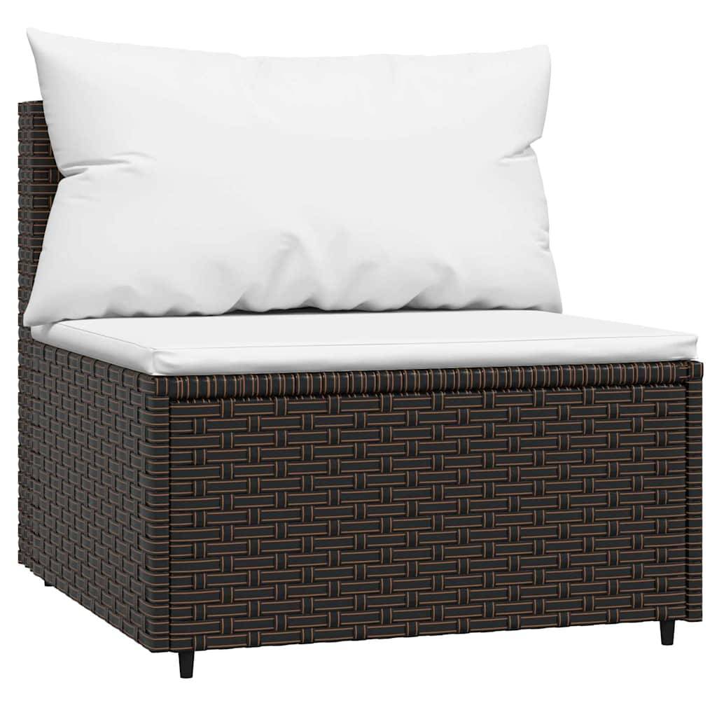 Vidaxl - Salon de jardin 3 pcs avec coussins marron résine tressée vidaXL 319748 - Imagen 6
