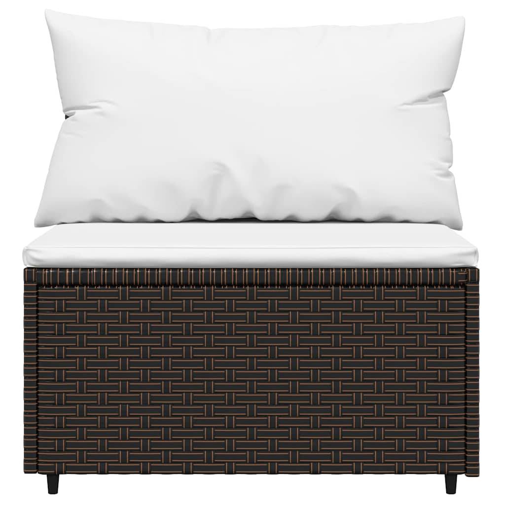 Vidaxl - Salon de jardin 3 pcs avec coussins marron résine tressée vidaXL 319748 - Imagen 7