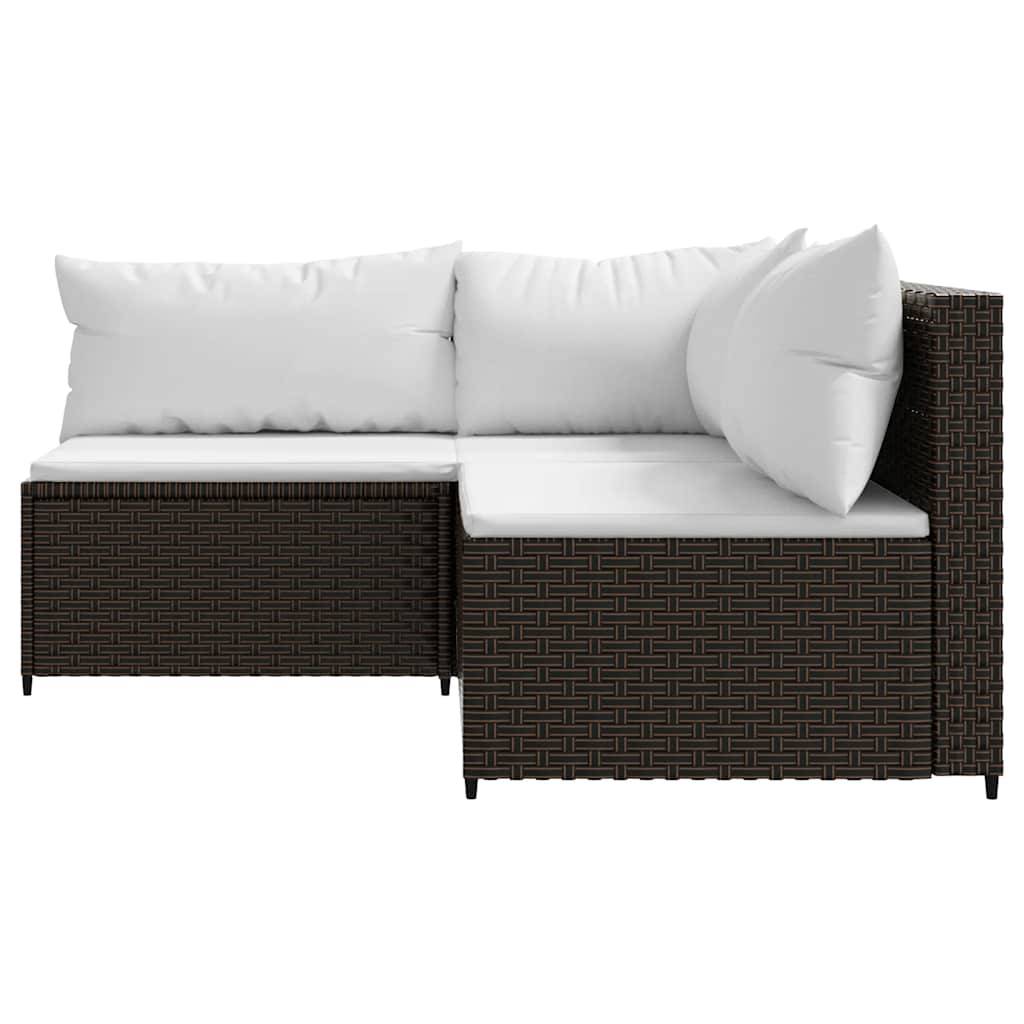 Vidaxl - Salon de jardin 3 pcs avec coussins marron résine tressée vidaXL 319748 - Imagen 4