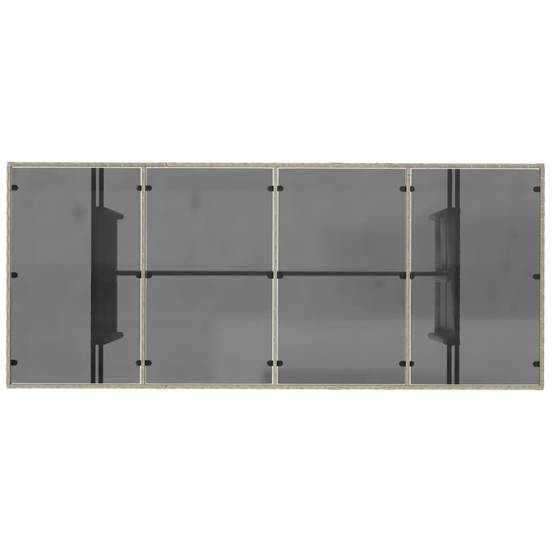 Table de jardin résine tressée gris clair avec dessus en verre 190 x 80 x 74 cm - PANGIVO - Image 7