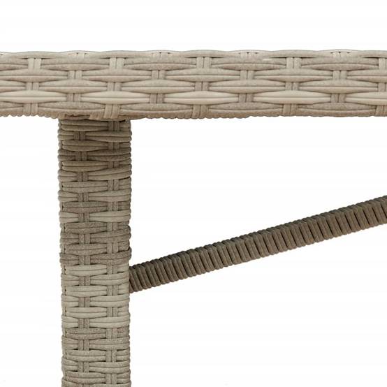 Table de jardin résine tressée gris clair avec dessus en verre 190 x 80 x 74 cm - PANGIVO - Image 9