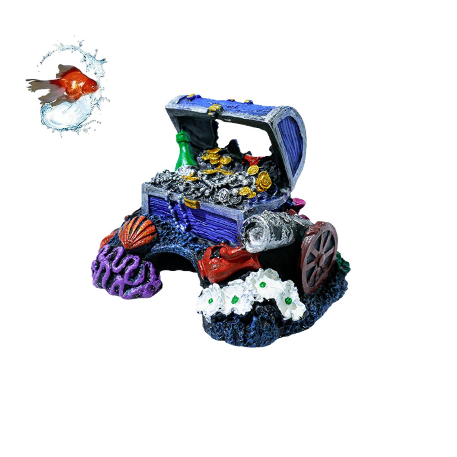 Coffre au Trésor Ornemental pour Aquarium DtopbuyAge - Image 1