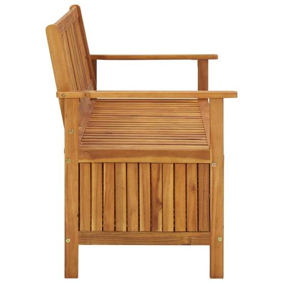 Helloshop26 - Banc de jardin meuble de patio d'extérieur terrasse de rangement de jardin 120 x 63 x 84 cm bois d'acacia solide - Imagen 3