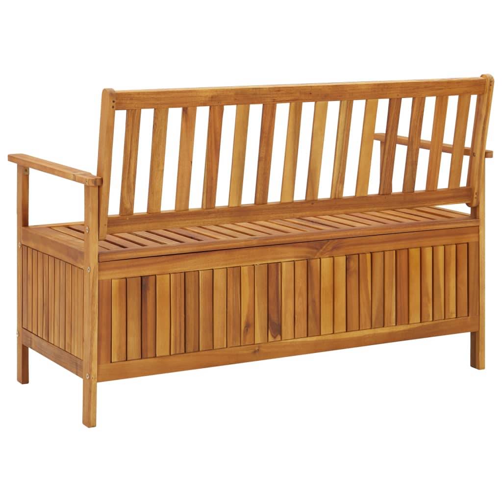 Helloshop26 - Banc de jardin meuble de patio d'extérieur terrasse de rangement de jardin 120 x 63 x 84 cm bois d'acacia solide - Imagen 4