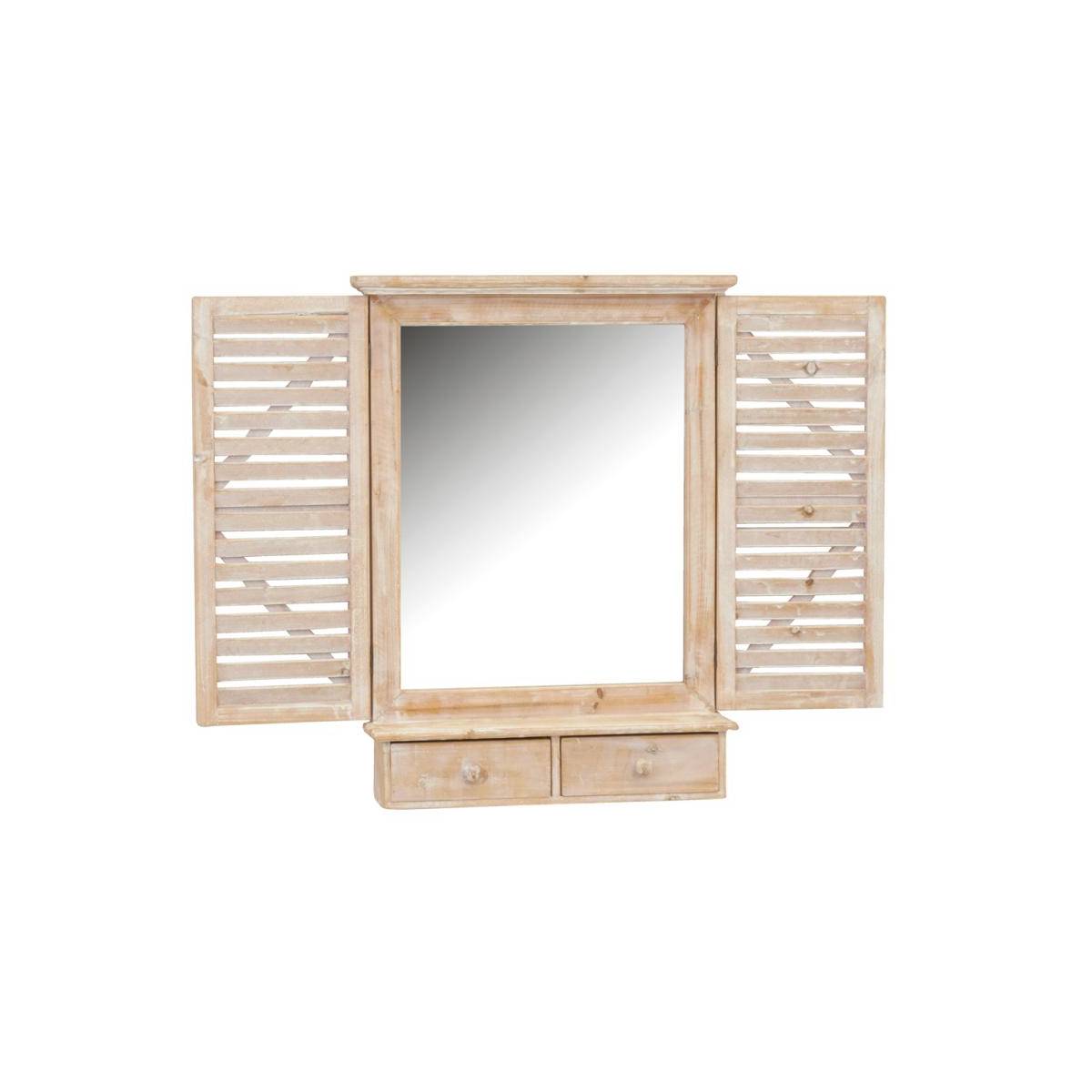 Aubry Gaspard - Miroir fenêtre en bois avec tiroirs - Imagen 1