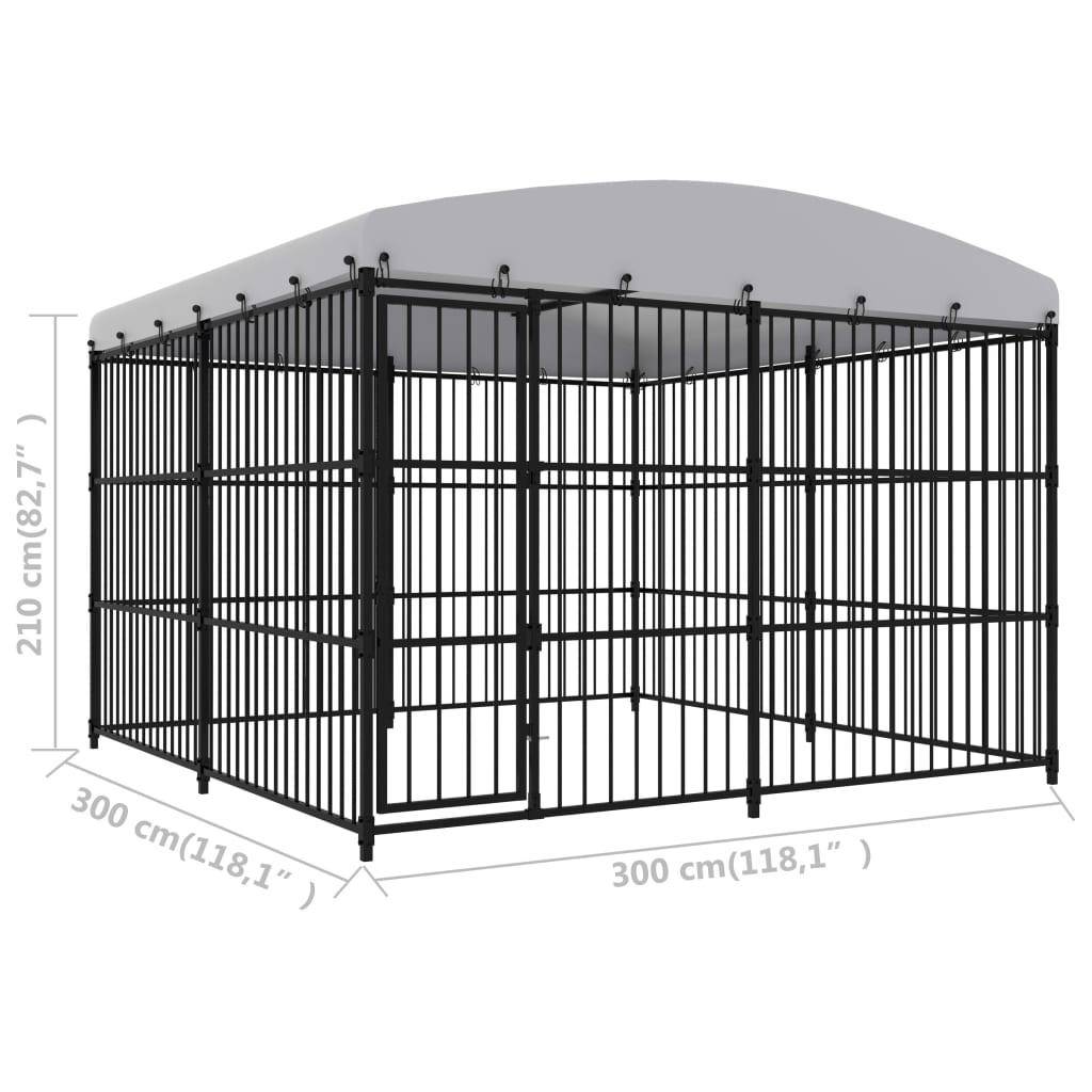 Helloshop26 - Chenil extérieur cage enclos parc animaux chien extérieur avec toit 300 x 300 x 210 cm - Imagen 5