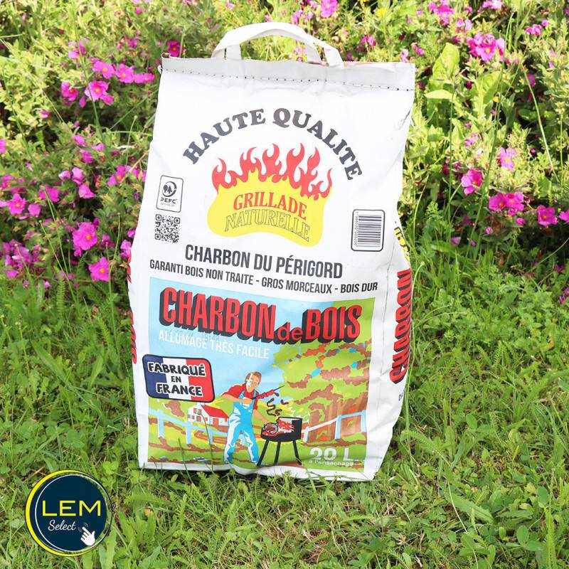 Charbon de bois Premium Haute qualité du Périgord Grillade / Barbecue - Sac de 20L - 2,8 kg - Image 2