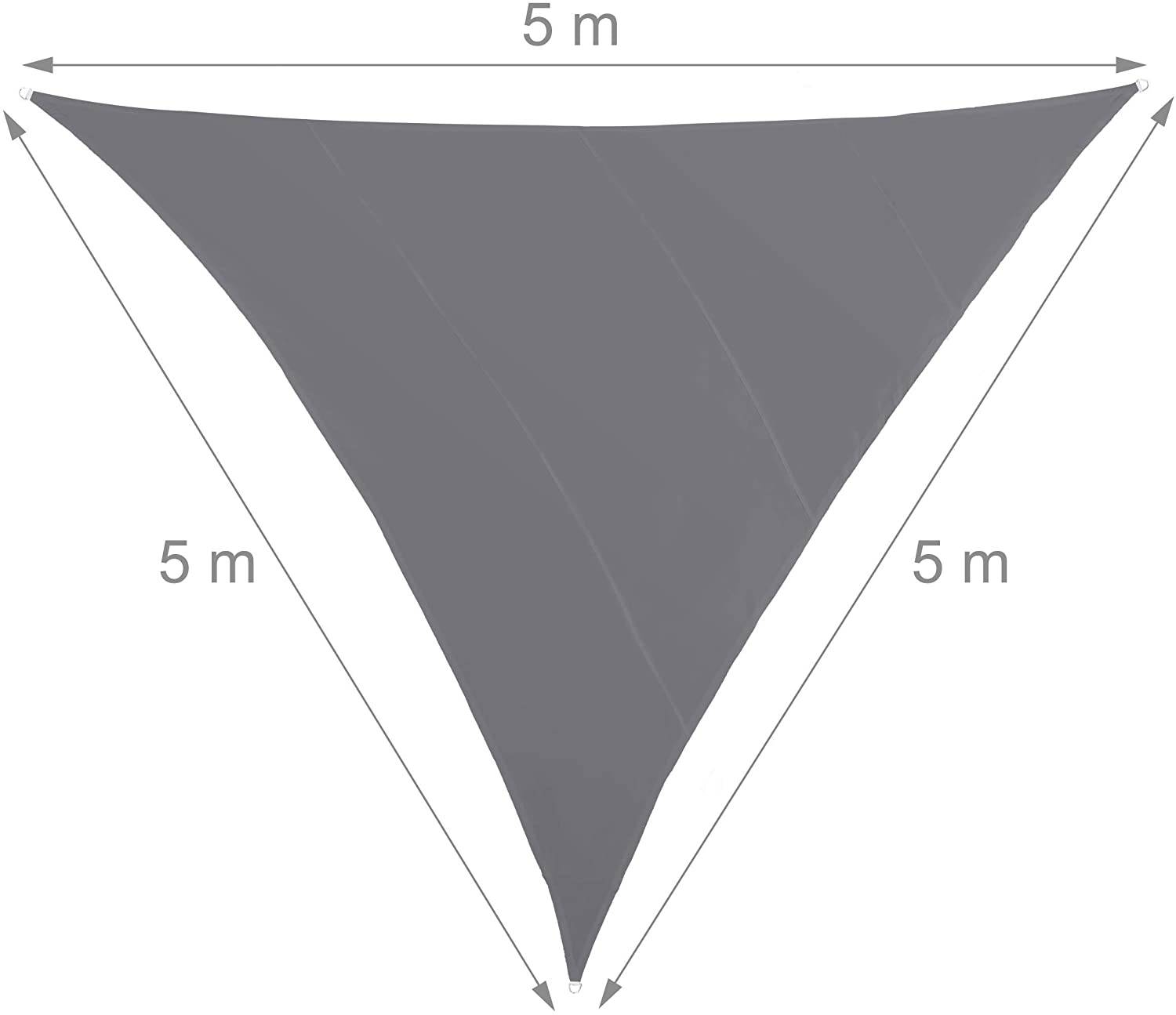 Helloshop26 - Voile d'ombrage triangle 6 x 6 x 6 m gris - Imagen 2
