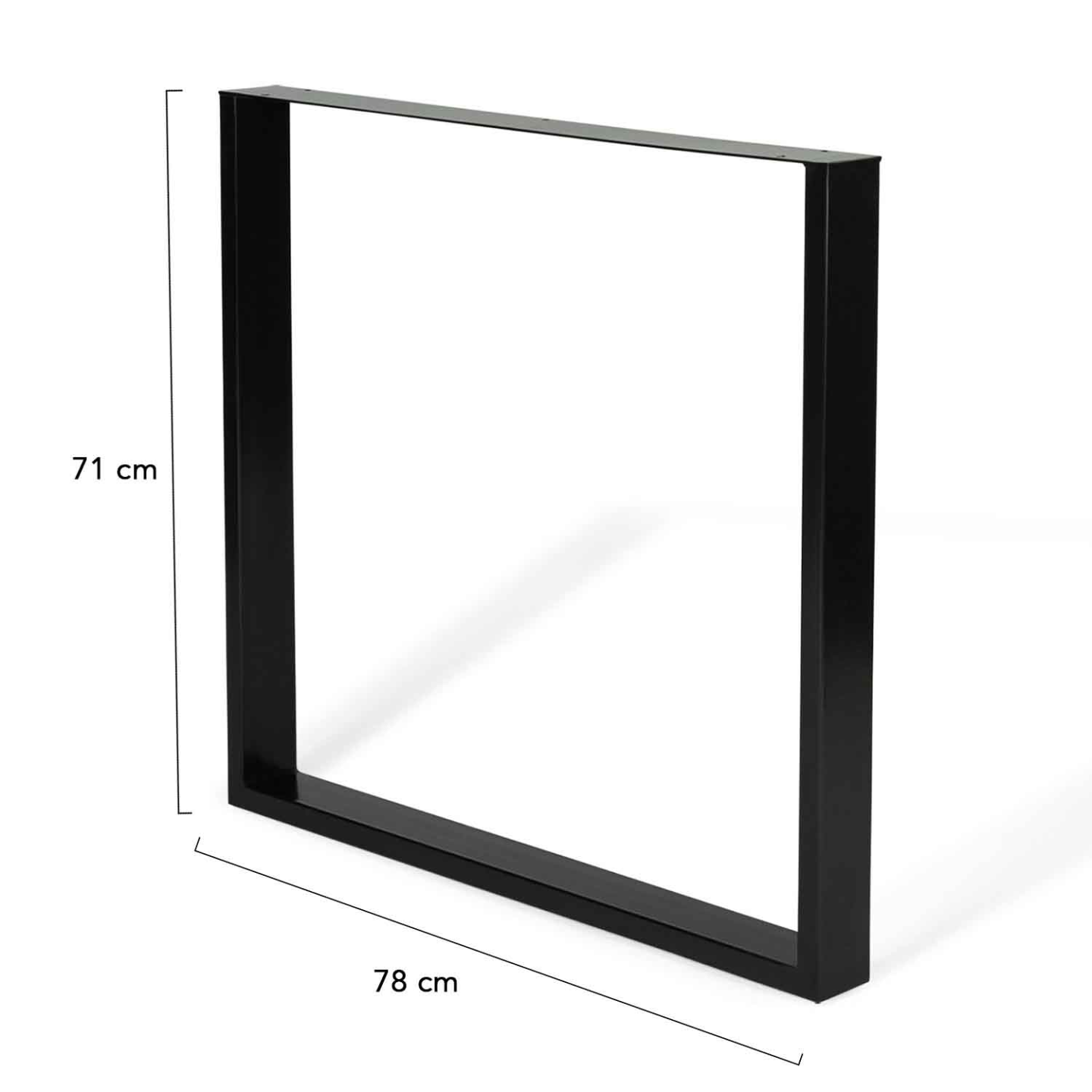 Lot de 2 pieds de table carrés 78x71 cm noir design industriel - Image 4