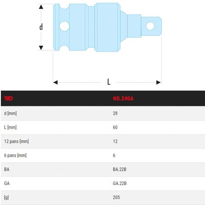 Cardan Impact 1/2'' - FACOM - NS.240A - Image 2