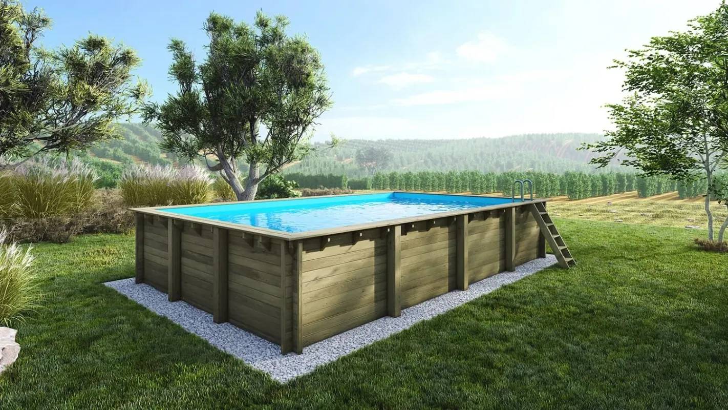 Altanka - Piscine en bois 8,20x5,20 - H.1,45 m - avec filtration - BAS759OSPI - Imagen 1