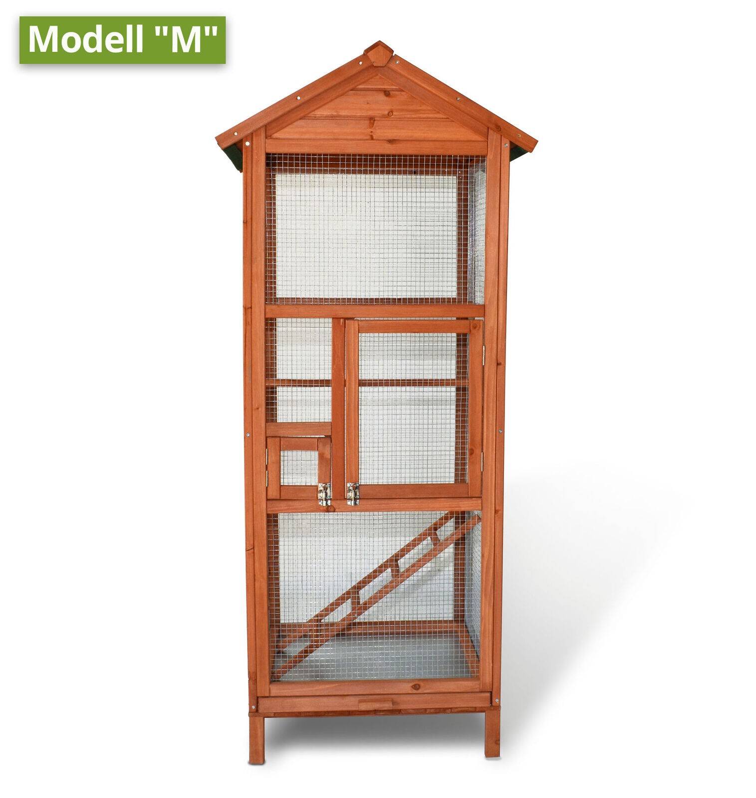 BB Loisir - Volière Cage a oiseaux en bois de haute qualite 72 x 63 x 168 cm exterieur et interieur - Image 1
