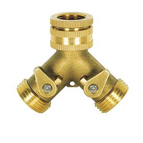 Ribimex - Nez de robinet laiton à double circuits 20/27 (3/4") - Image 1