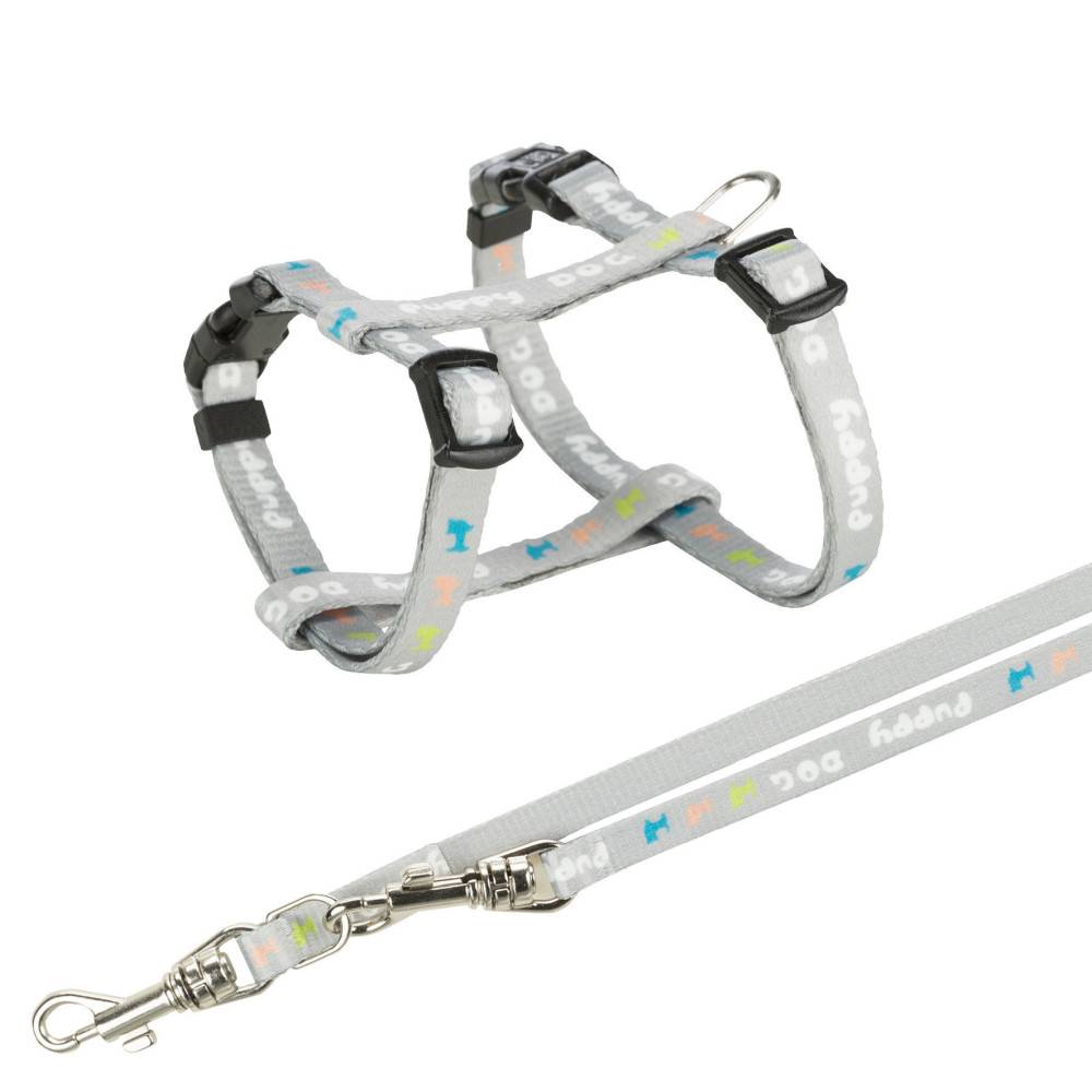 Trixie - Trixie - Harnais Junior 23-34 cm/8 mm gris avec laisse pour chiot - Imagen 1