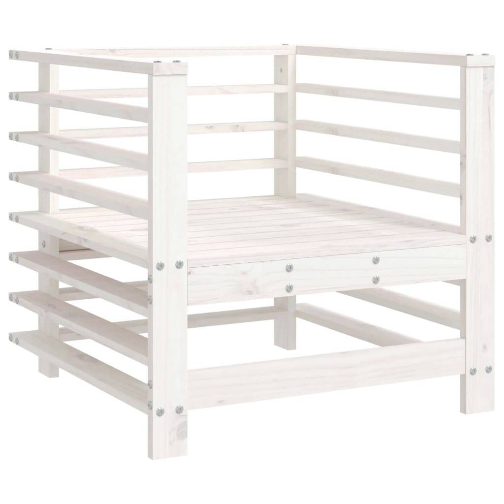 Lot de 2 Chaises de jardin avec coussins - Chaises d'extérieur - Fauteuils de jardin blanc bois de pin massif-JU12844 - Image 7