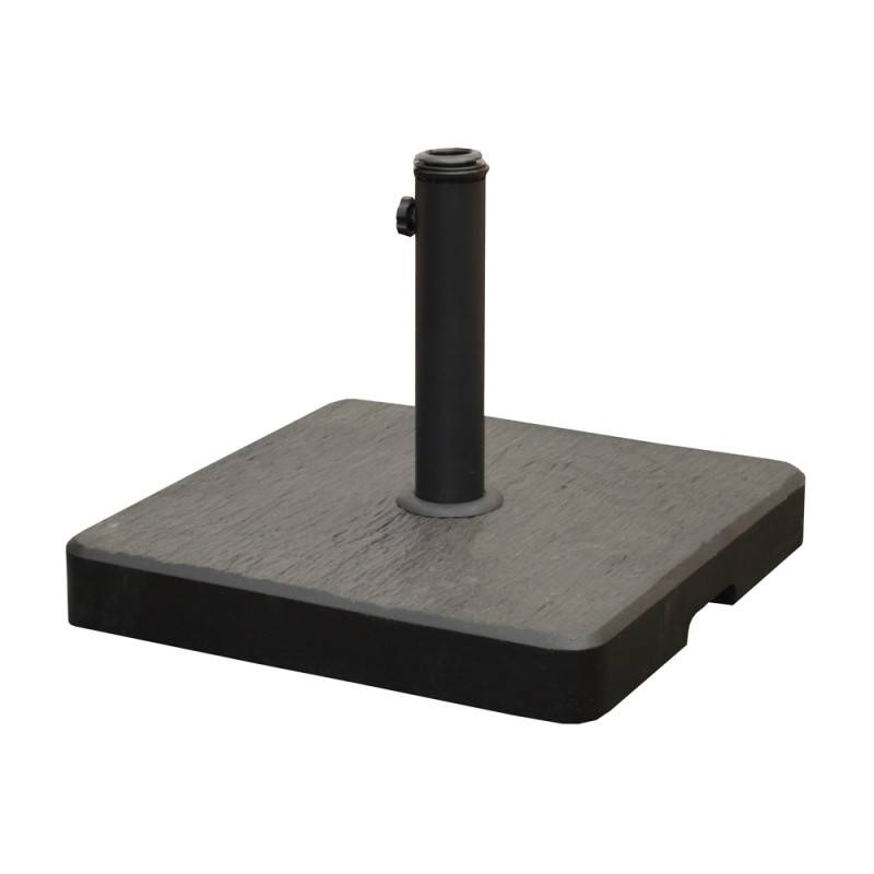 Pied de parasol carré béton anthracite 48 x 48 cm - PROLOISIRS - Jardiland