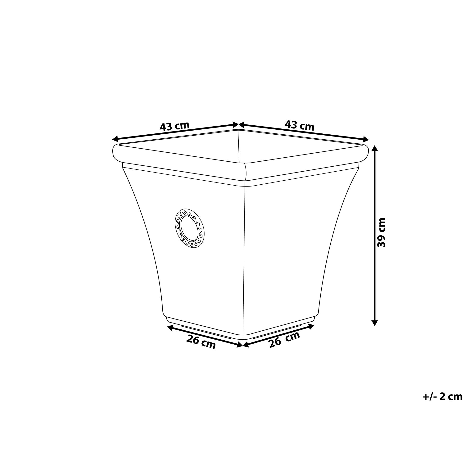 Beliani - Cache-pot d'extérieur Fibre d'argile Blanc ELATEIA - Beliani - Imagen 3
