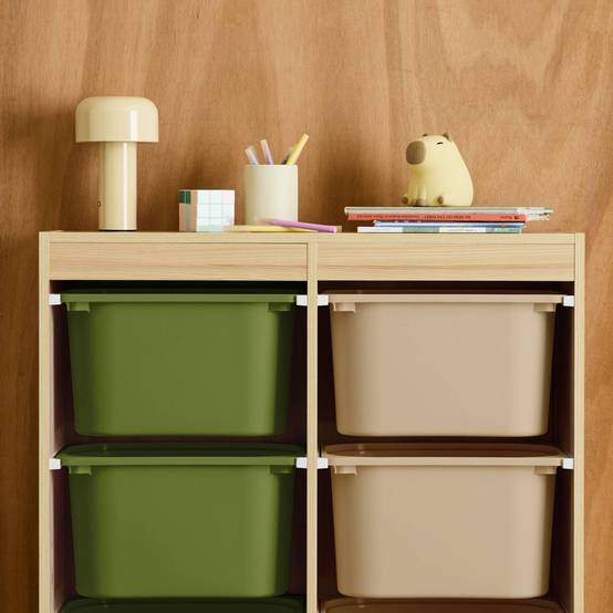 sweeek - Meuble de rangement enfant 6 bacs de rangement en plastique vert olive taupe - Sora | sweeek - Image 4