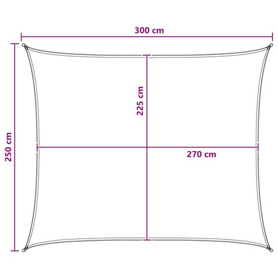 Voile d'ombrage HDPE gris clair et blanc 300 x 250 cm - PANGIVO - Image 7