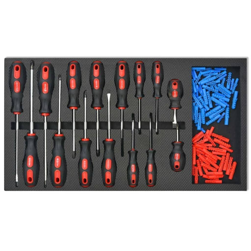 Helloshop26 - Chariot à outils pour atelier avec 1 125 outils acier Rouge - Imagen 7