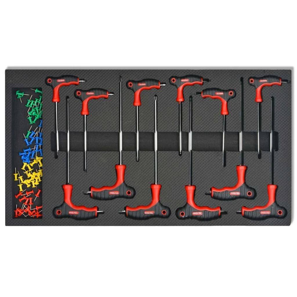 Helloshop26 - Chariot à outils pour atelier avec 1 125 outils acier Rouge - Imagen 8