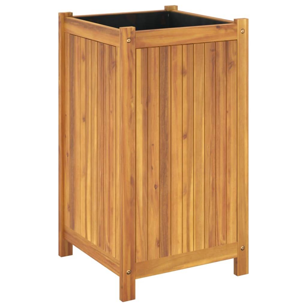 Maison Chic - Jardinière, Bac à fleurs, Pot de fleurs avec doublure 42x42x75 cm bois massif d'acacia - Imagen 7