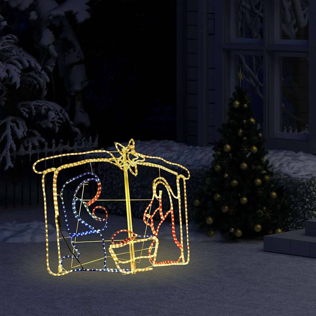 ComfortXL - Crèche de Noël Lumineuse 240 LED Multicolore Décoration Jardin Intérieur 116cm – ComfortXL Outdoor Living - Image 1