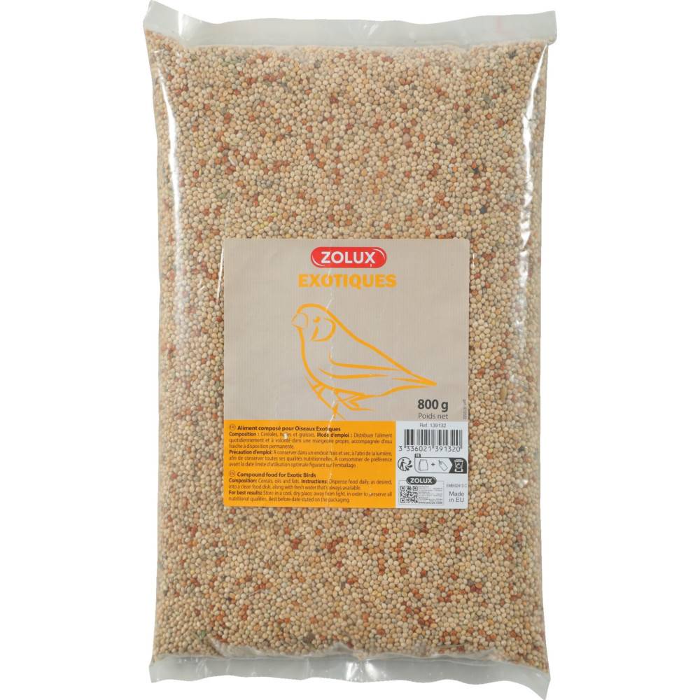 Zolux - Graines oiseaux exotiques 800 g pour oiseaux - Image 1