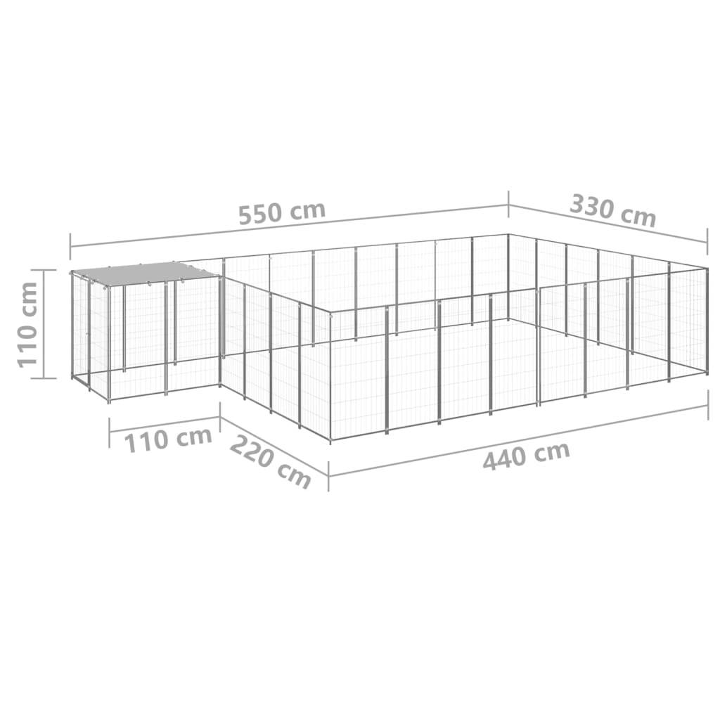 Vidaxl - Chenil Argenté 15,73 m² Acier vidaXL 3082221 - Imagen 3