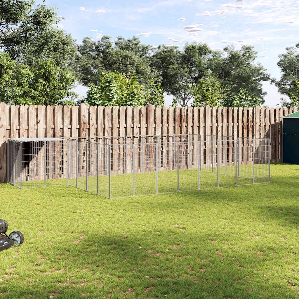 Vidaxl - Chenil Argenté 15,73 m² Acier vidaXL 3082221 - Imagen 1
