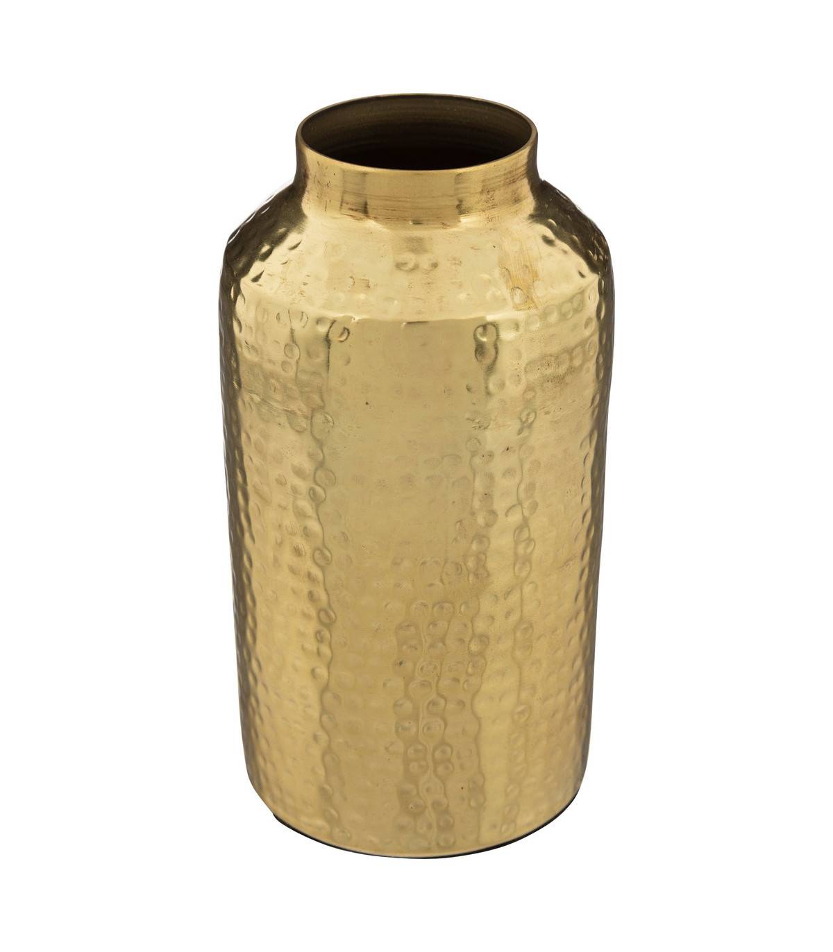 Vase en Métal Doré Martelé H 19 cm - Imagen 1