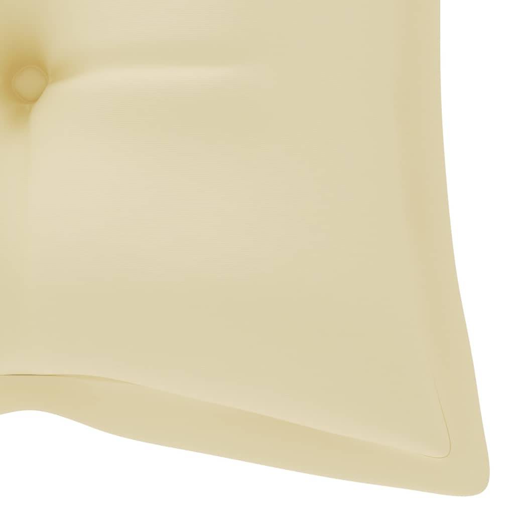 Helloshop26 - Banc de jardin meuble de patio d'extérieur terrasse avec coussin blanc crème 120 x 51,5 x 84 cm bois de teck massif - Imagen 8