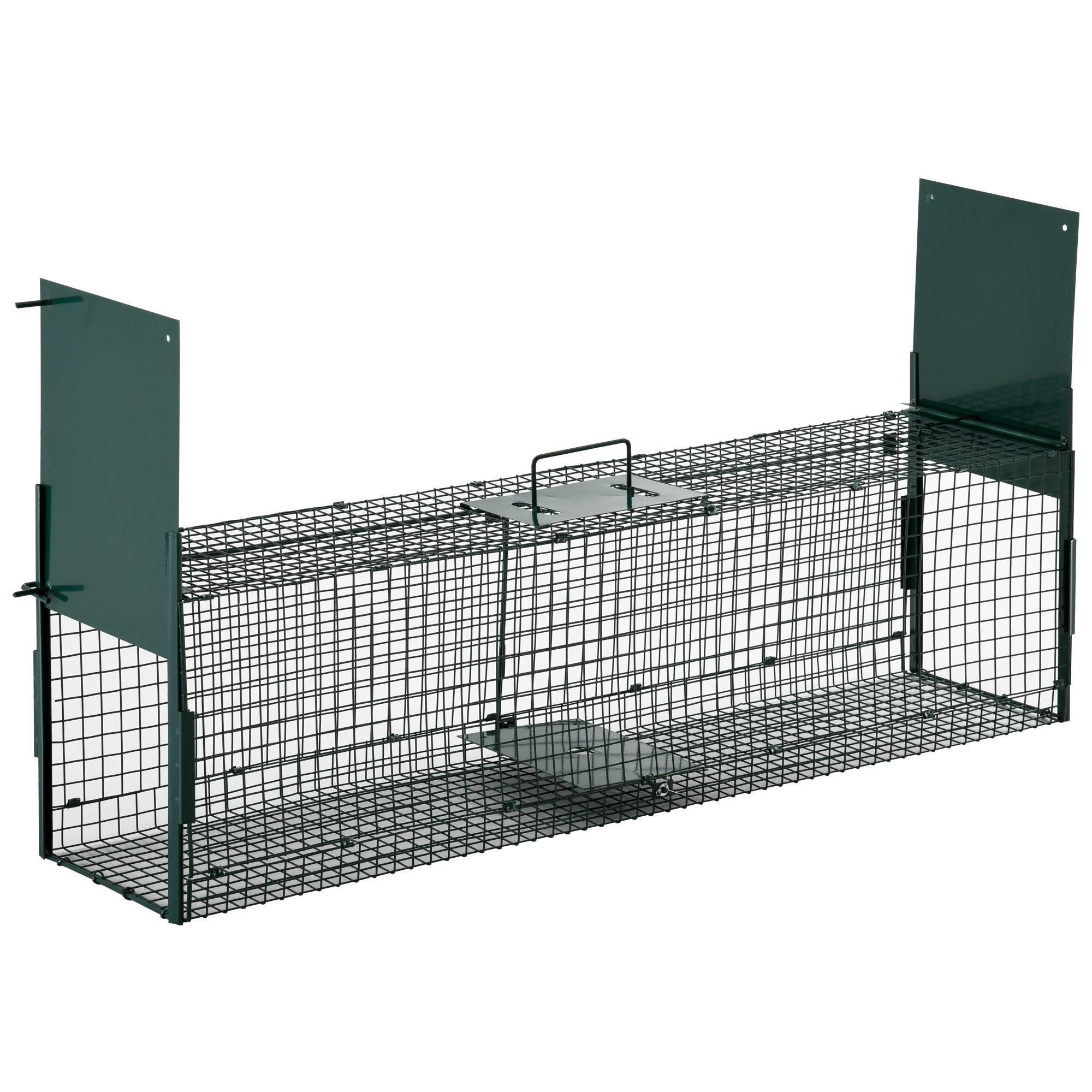 Cage piège pour petits animaux, cage pour souris et rats avec double porte, 100x25x28 cm - Image 1