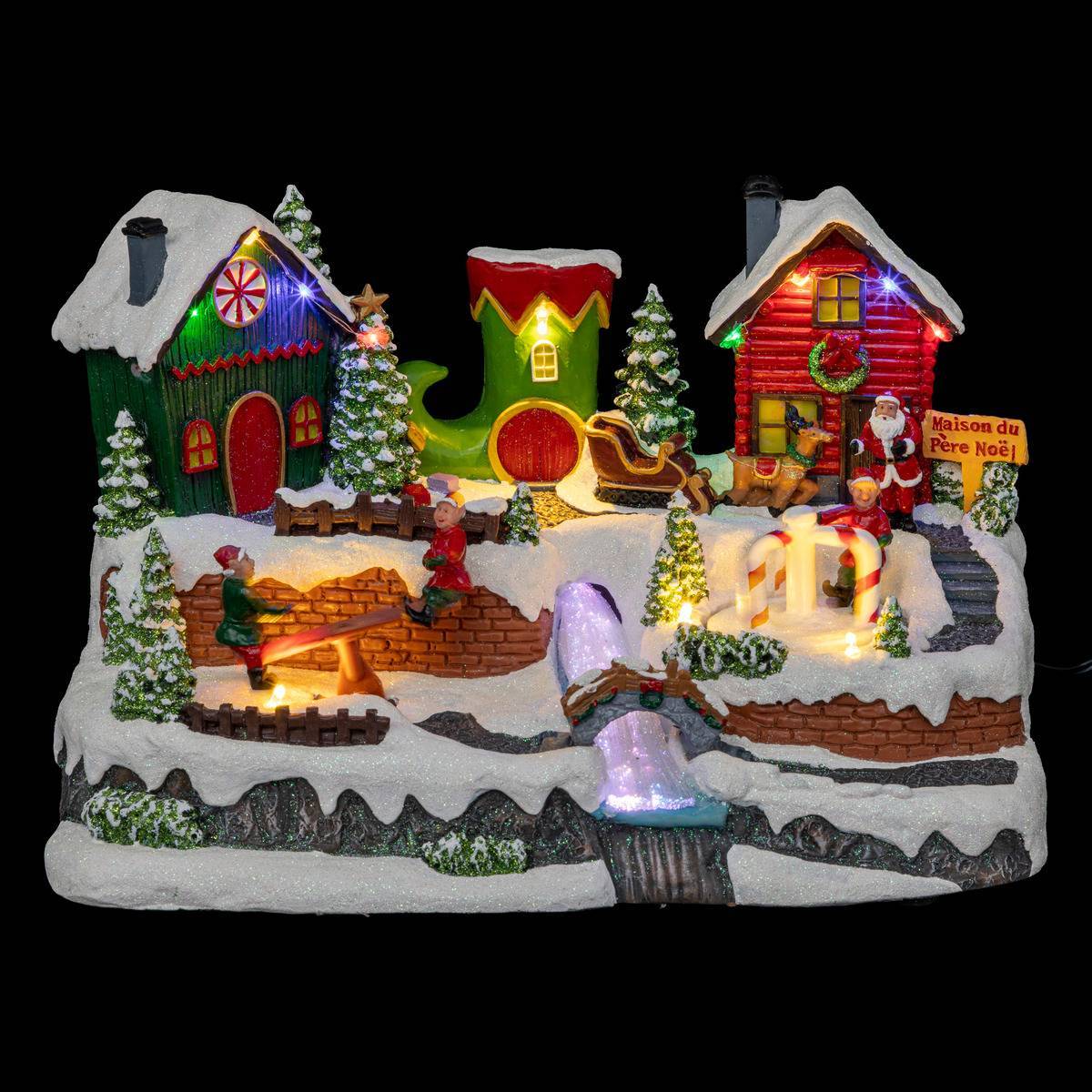 Atmosphera - Village lumineux jeux de lutins 13 LED l.31cm musical - Atmosphera Créateur d'intérieur - Imagen 2