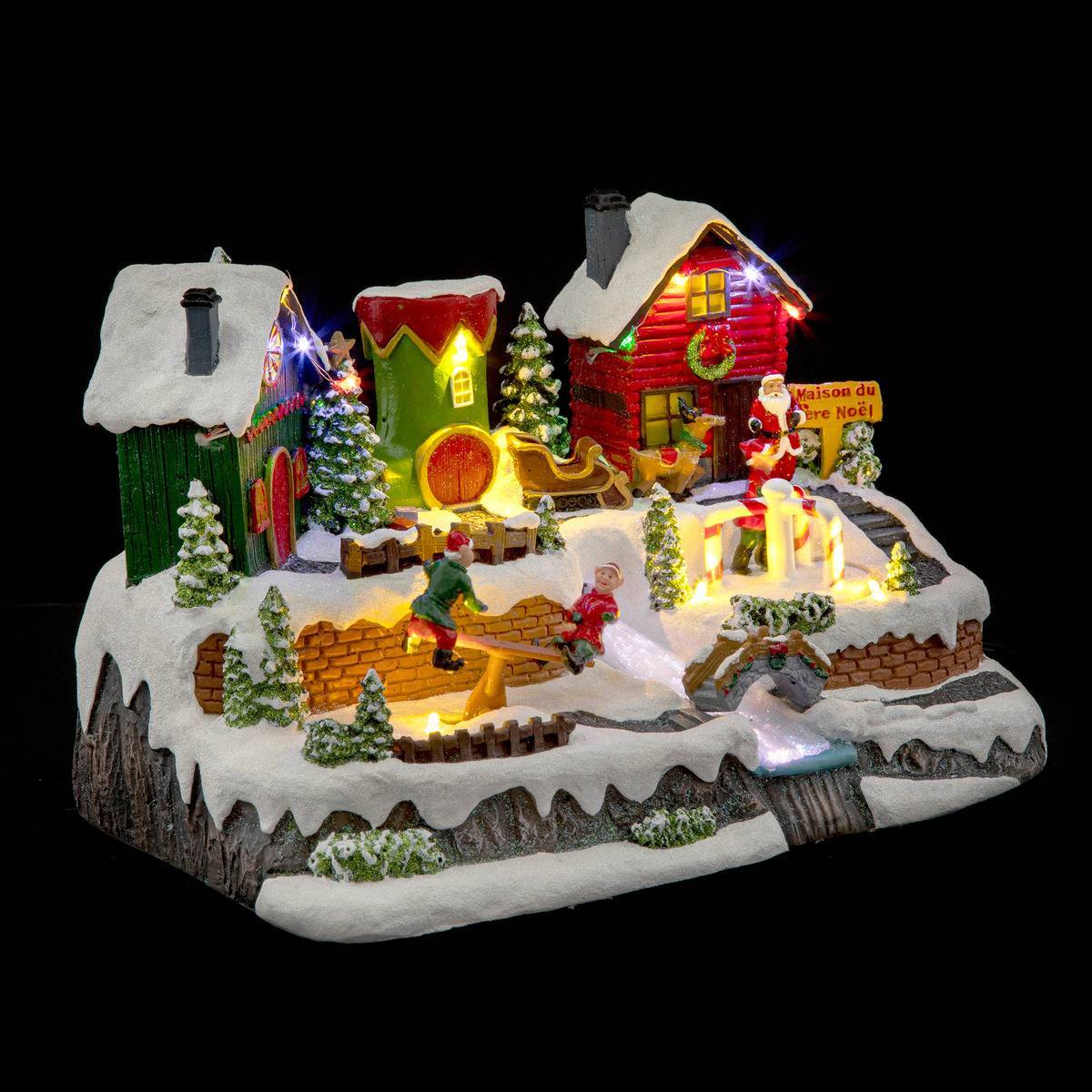 Atmosphera - Village lumineux jeux de lutins 13 LED l.31cm musical - Atmosphera Créateur d'intérieur - Imagen 1