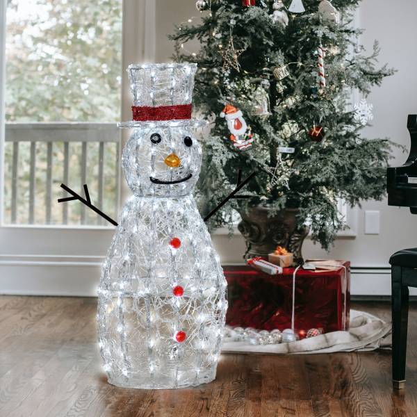 Lotti - Bonhomme de neige lumineux Noël 3D à piles H90cm 180 LED blanc froid 8 modes IP44 Timer SMART Connect  Lotti - Imagen 1