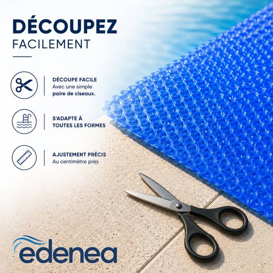 Bâche Solaire Piscine 700 X 400 Rectangulaire 400 Microns Non Bordée Bleu Foncé - Edenea - Image 6