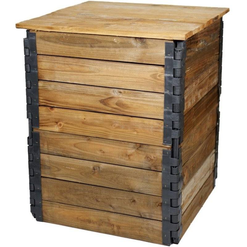 Ferme Du Moutta - Composteur de jardin en bois d'épicéa PEFC fabriqué en France, 305 litres - Image 1