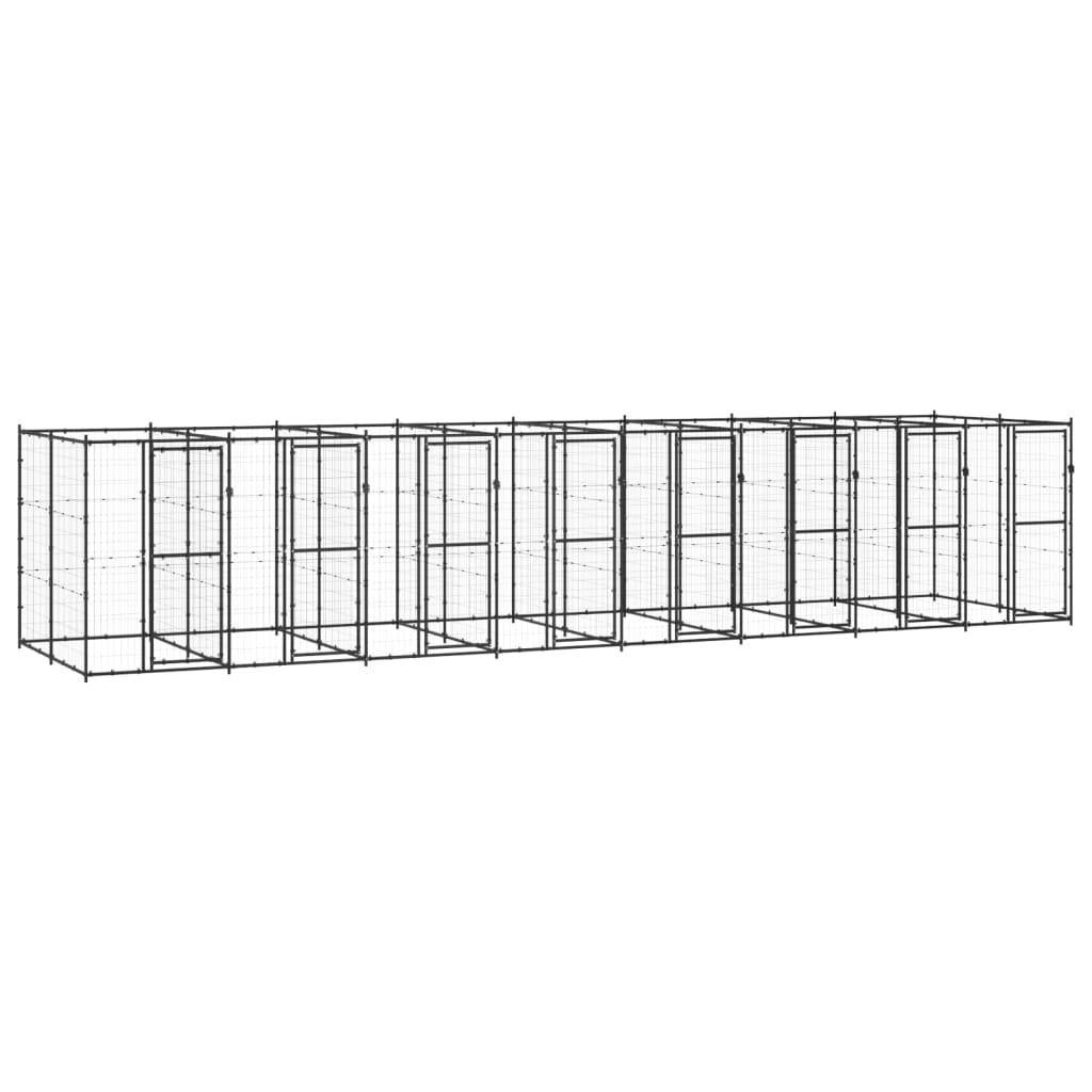 Helloshop26 - Chenil extérieur cage enclos parc animaux chien extérieur acier 19,36 m² - Imagen 1