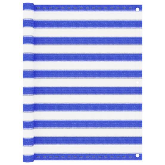 Helloshop26 - Écran de balcon brise pare vue protection confidentialité 120 x 400 cm PEHD bleu et blanc - Imagen 1