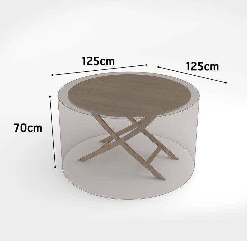 Nortène - Housse de protection en polyester pour table ronde - 125 x 125 x70 cm - 90 g/m2 Nortene - Imagen 2