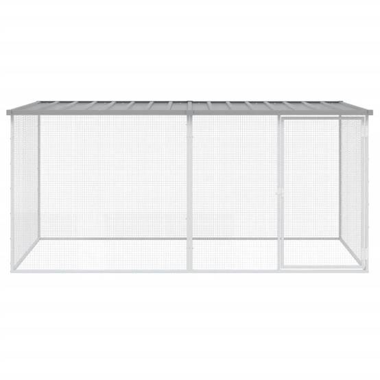 Vidaxl - Cage à poulets avec toit gris clair 203 x 98 x 90 cm en acier galvanisé vidaXL 3189054 - Image 4