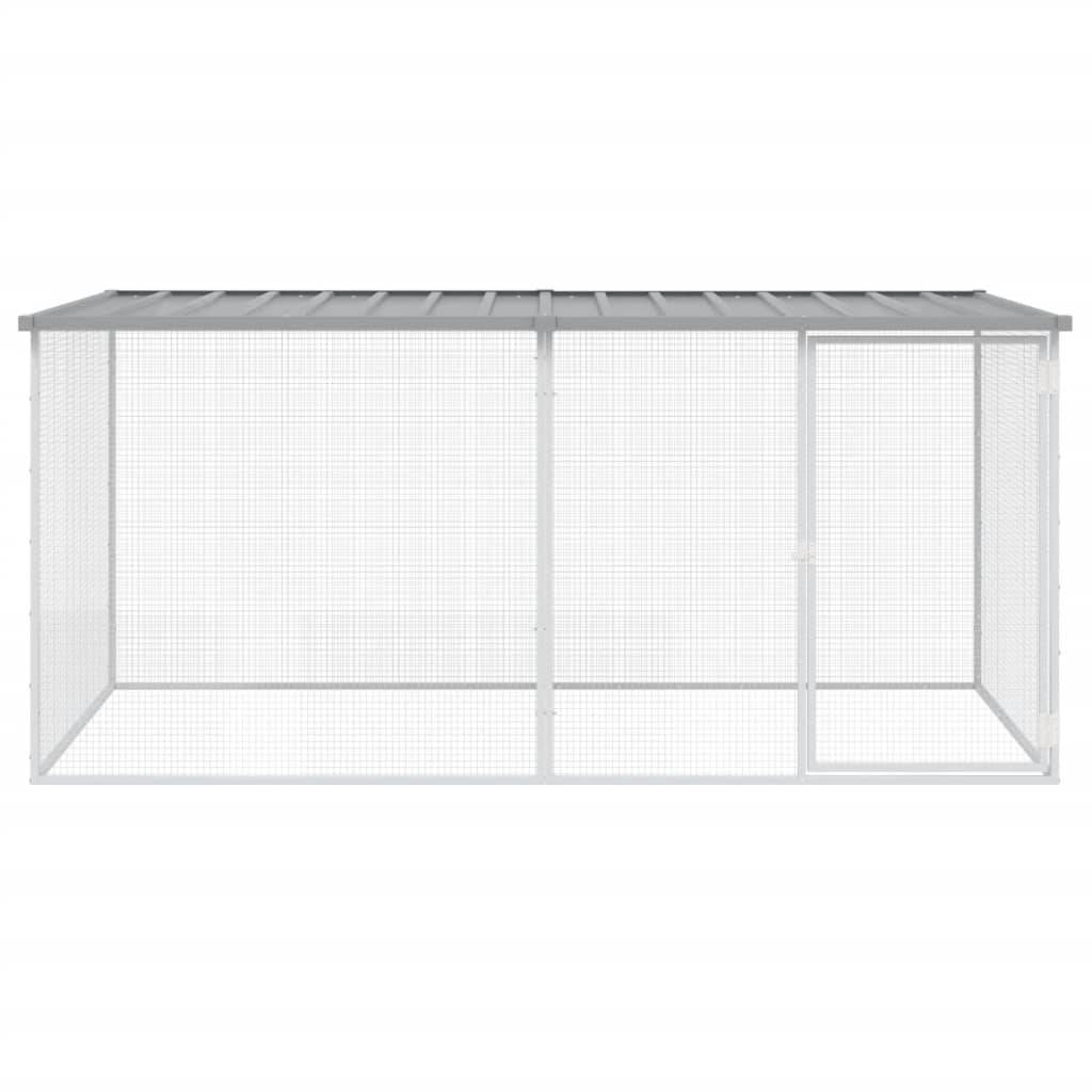 Vidaxl - Cage à poulets avec toit gris clair 203 x 98 x 90 cm en acier galvanisé vidaXL 3189054 - Image 4